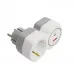 Разветвитель сетевой на 1 выход с/з STEKKER 250В, 16А, USB A+ Type C, 2,4А, PD, белый/серый, ADP16-16-20