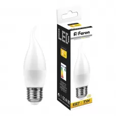 Лампа светодиодная Feron LB-97 Свеча на ветру  E27 7W 2700K
