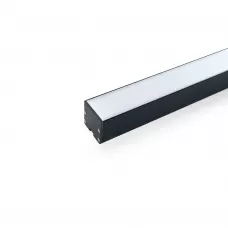 Профиль алюминиевый накладной "Линии света" с крепежами, черный, CAB256 FERON
