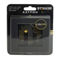 Рамка 1-местная, стекло, STEKKER GFR00-7001-05М, серия Катрин, черный матовый