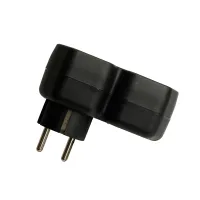 Разветвитель сетевой 2-местный с/з STEKKER ADP16-12-21, 250V,16A, ABS огнеустойчивый пластик, черный