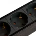 Сетевой фильтр 4-местный с/з STEKKER 3x1мм2, 1,8 м, 250В, 16А, серия Techno, HM22-41-02, черный