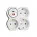 Разветвитель сетевой на 3 выхода с/з, STEKKER, 250В, 16А, USB A+Type C, 2,4А, PD, белый/серый ADP16-17-20