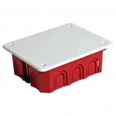 Коробка монтажная для полых стен, с пластиковыми зажимами, с крышкой, 120*92*45мм STEKKER EBX30-02-1-20-120, красный