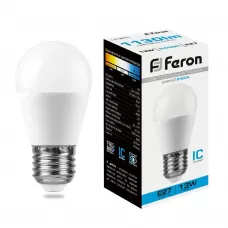 Лампа светодиодная Feron LB-950 Шарик E27 13W 6400K