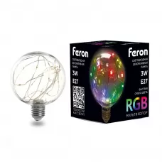 Лампа светодиодная Feron LB-382 E27 3W RGB