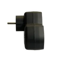 Разветвитель сетевой 3-местный с/з STEKKER ADP16-13-21, 250V,16A, ABS огнеустойчивый пластик, черный