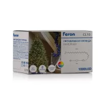 Светодиодная гирлянда Feron CL10 линейная 20м + 3м 230V мультиколор, c питанием от сети, зеленый шнур