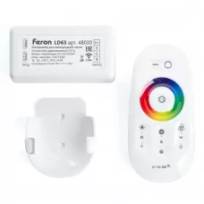 Контроллер RGB для светодиодной ленты с П/У белый, 12-24V, LD63  FERON