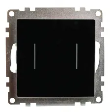 Выключатель 2-клавишный сенсорный (механизм) 250В, 5А, серия Катрин, черный
