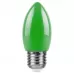 Лампа светодиодная Feron LB-376 свеча E27 1W зеленый