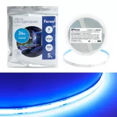 Светодиодная LED лента Feron LS530 320SMD(2110) 8Вт/м 24V 5000*8*1.8мм IP20, синий