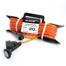 Удлинитель-шнур на рамке 1-местный с/з Stekker, HM04-01-20 (US1), 3*1,0мм2, 20м, 220В, 10А, Home, оранжевый