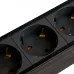 Сетевой фильтр 6-местный с/з STEKKER 3x1мм2, 3 м, 250В, 16А, серия Techno, HM22-61-03, черный