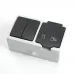 Блок: розетка 1-местная с/з + выключатель 2-клавишный STEKKER, PST16-11-54/10-121-54, серый/графит
